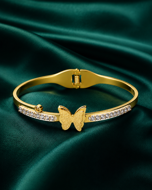 Celeste Butterfly Crystal Bracelet | Elegant Gold Bracelet