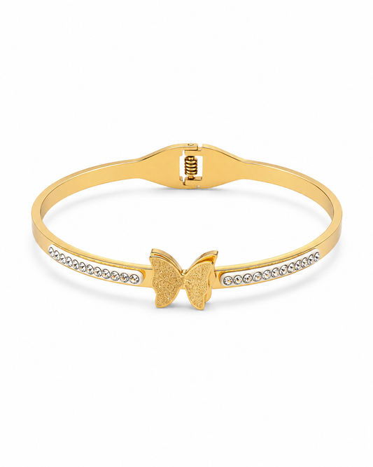 Celeste Butterfly Crystal Bracelet | Elegant Gold Bracelet