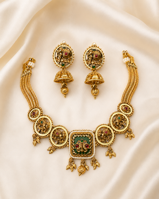 Royal Gajraj Statement Necklace Set