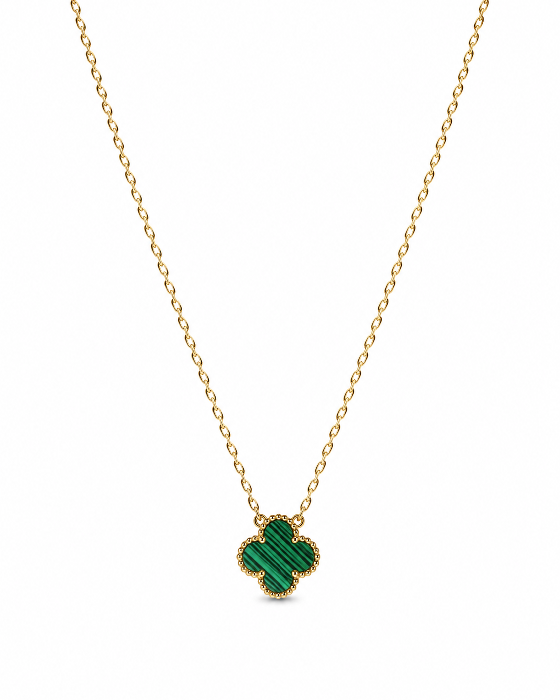 Emerald Clover Charm Necklace