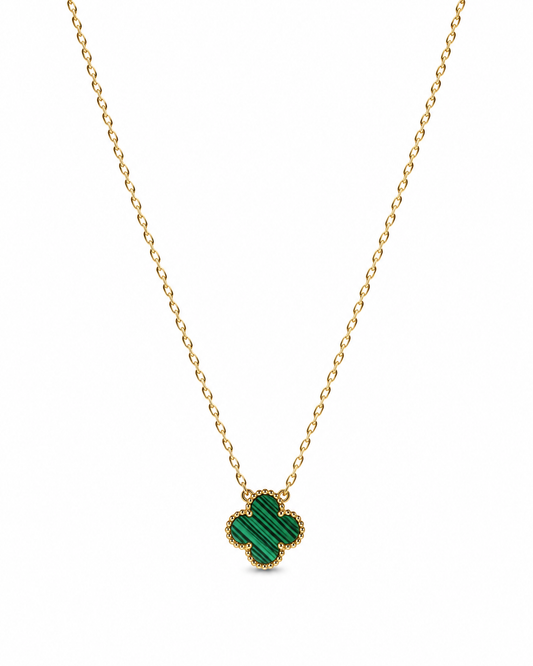 Emerald Clover Charm Necklace