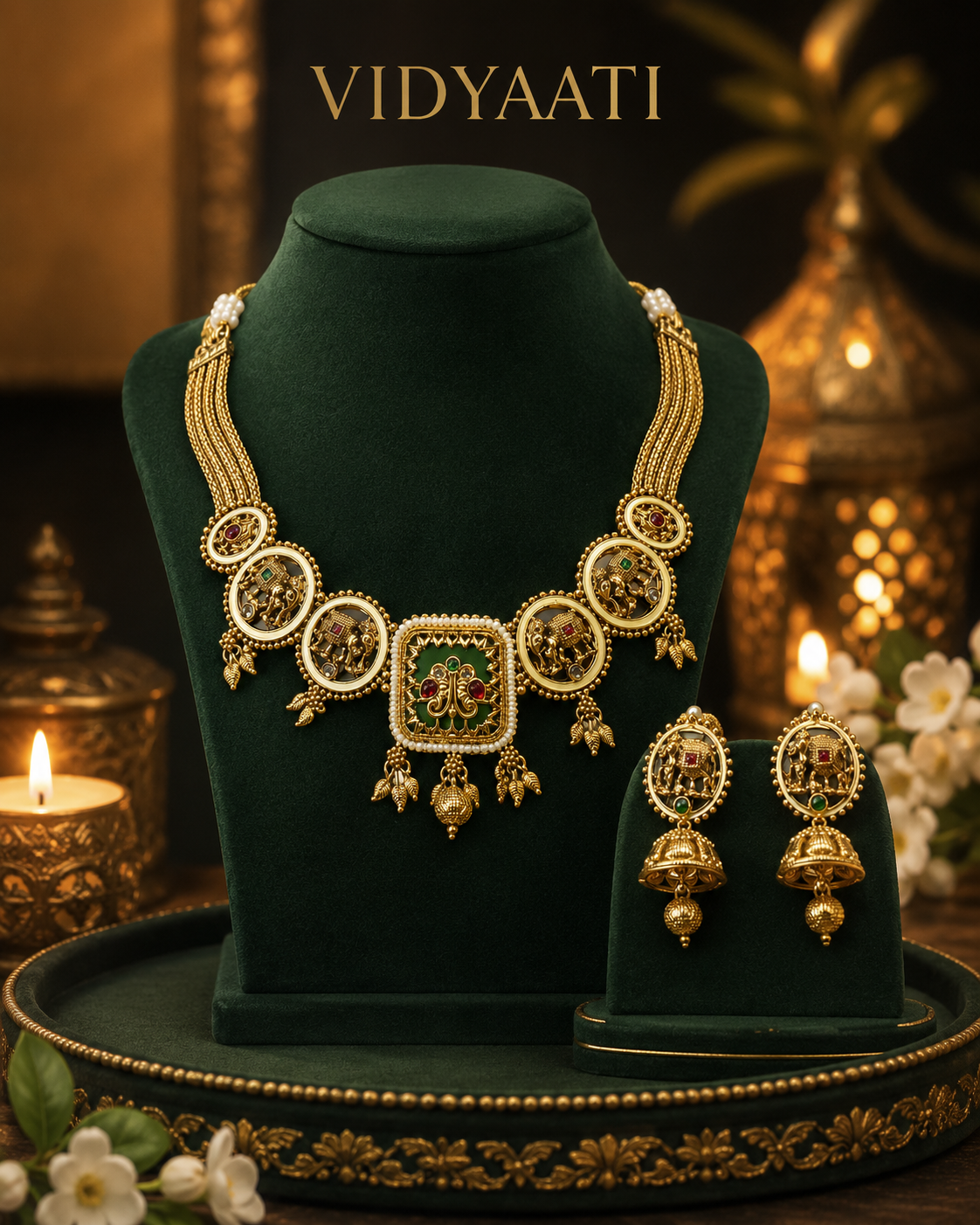 Royal Gajraj Statement Necklace Set