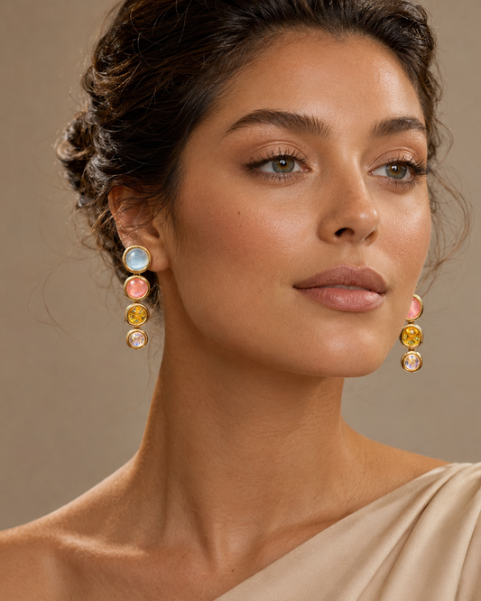 Aurora Pastel Drop Earrings| 18K Gold Plated Anti-Tarnish Earrings
