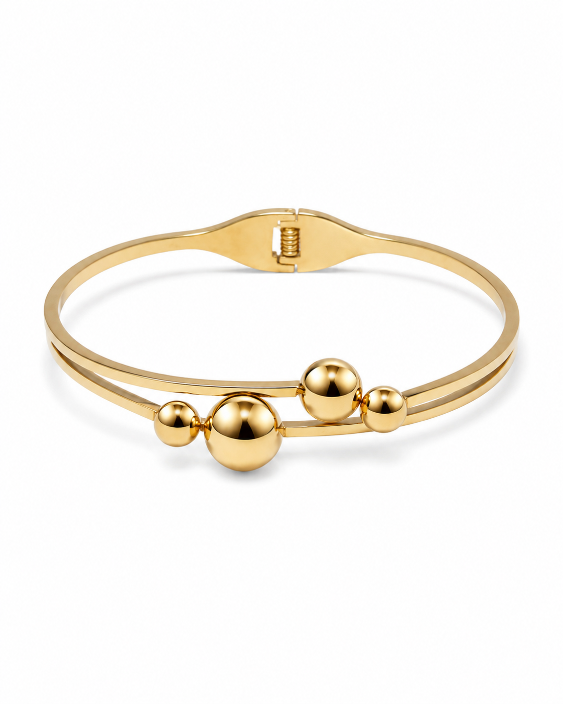 Celestia Orbit Gold Cuff Bangle | 18K Gold Plated Anti-Tarnish Bangle for Women