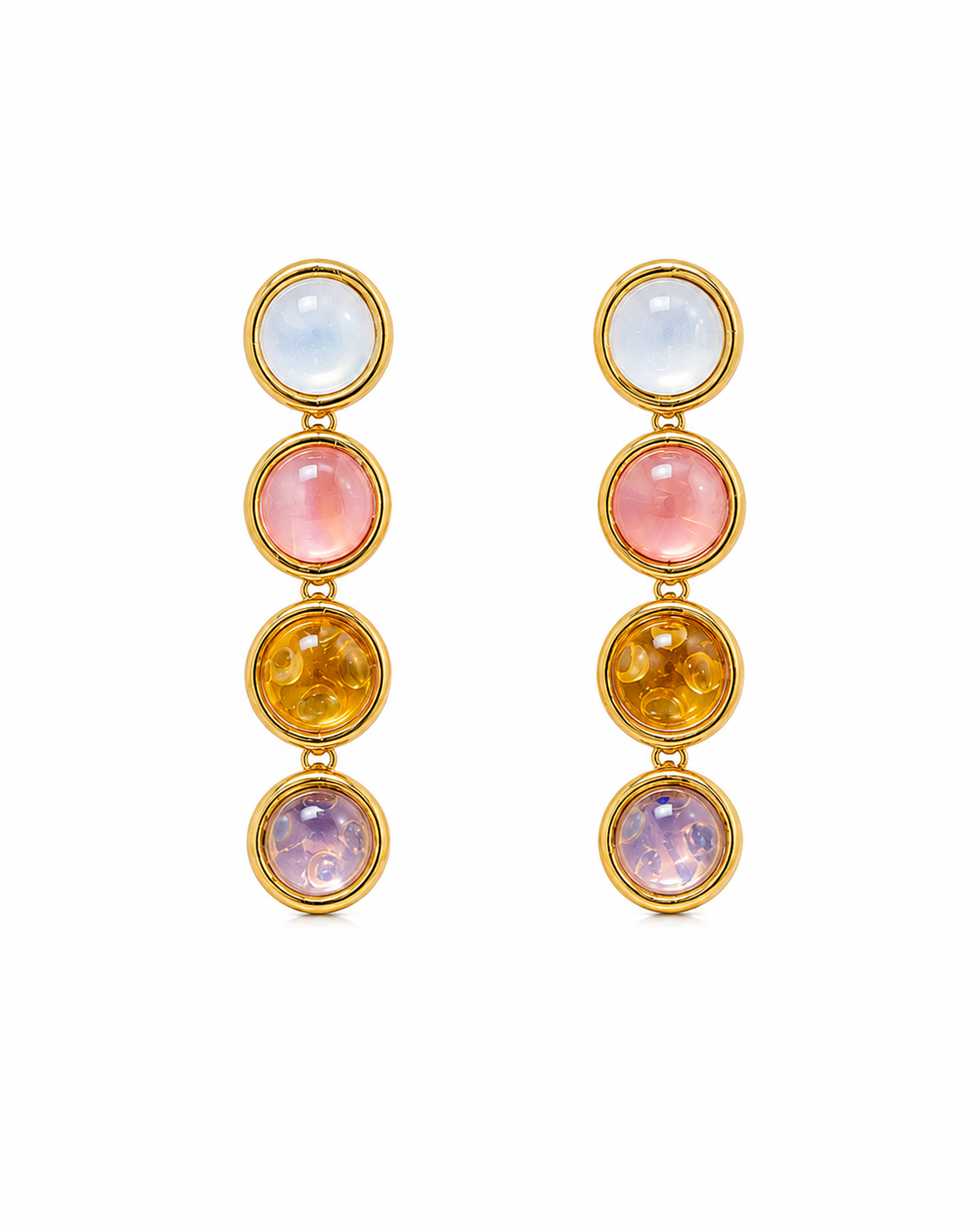 Aurora Pastel Drop Earrings| 18K Gold Plated Anti-Tarnish Earrings
