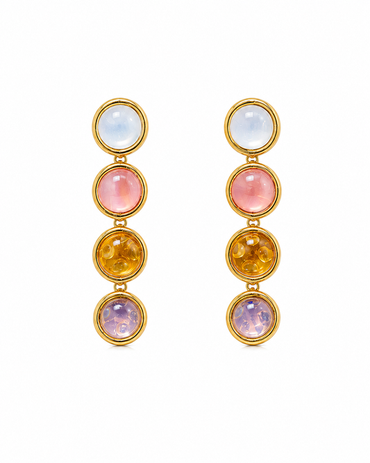 Aurora Pastel Drop Earrings| 18K Gold Plated Anti-Tarnish Earrings