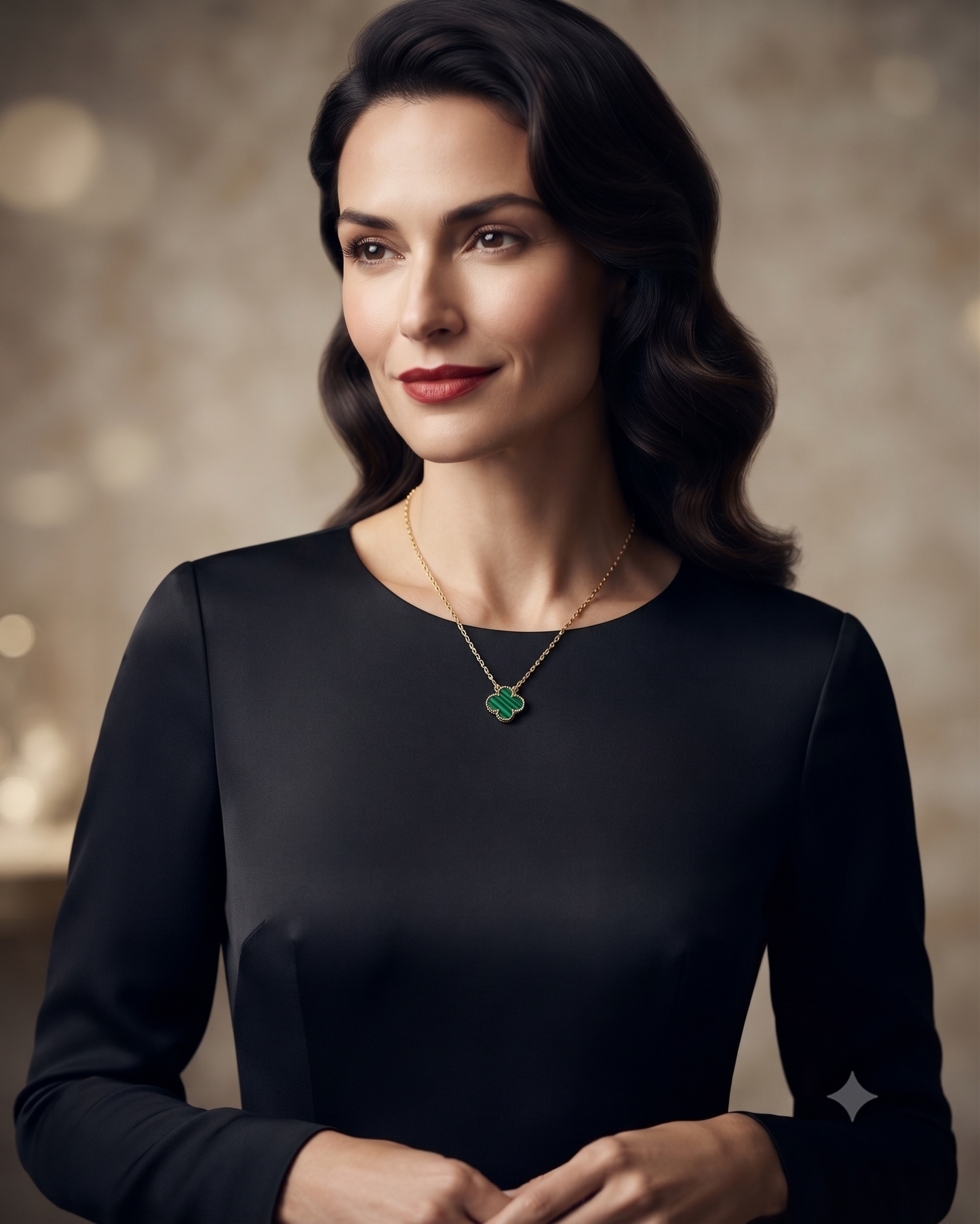 Emerald Clover Charm Necklace